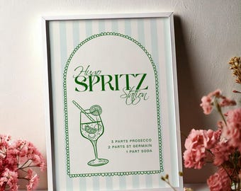 Editable Hugo Spritz Station Bar Sign | Customisable Digital Template | Wedding Bar Menu | DIY Printable Signature Drinks Cocktail Sign