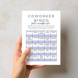 Bingo de compañeros de trabajo editable / Juego de formación de equipos para fiestas de oficina / Editar, descargar e imprimir al instante / Encontrar la plantilla de Canva para compañeros de trabajo