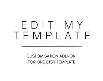 Edit My Template: Customisation Add-On for One Etsy Listing