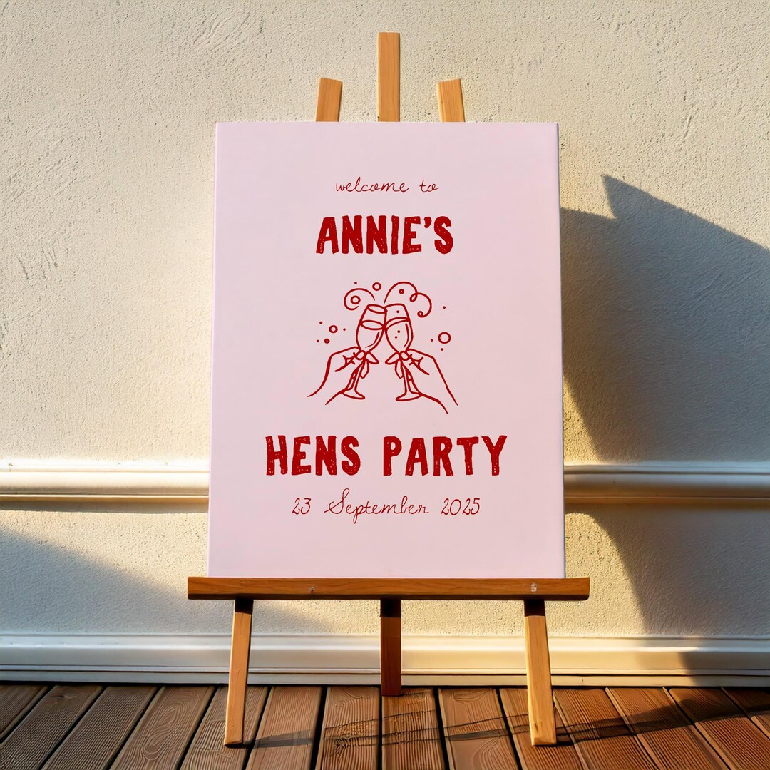 Editable Hens Party Welcome Sign | Hand-drawn Digital Template | Update ...