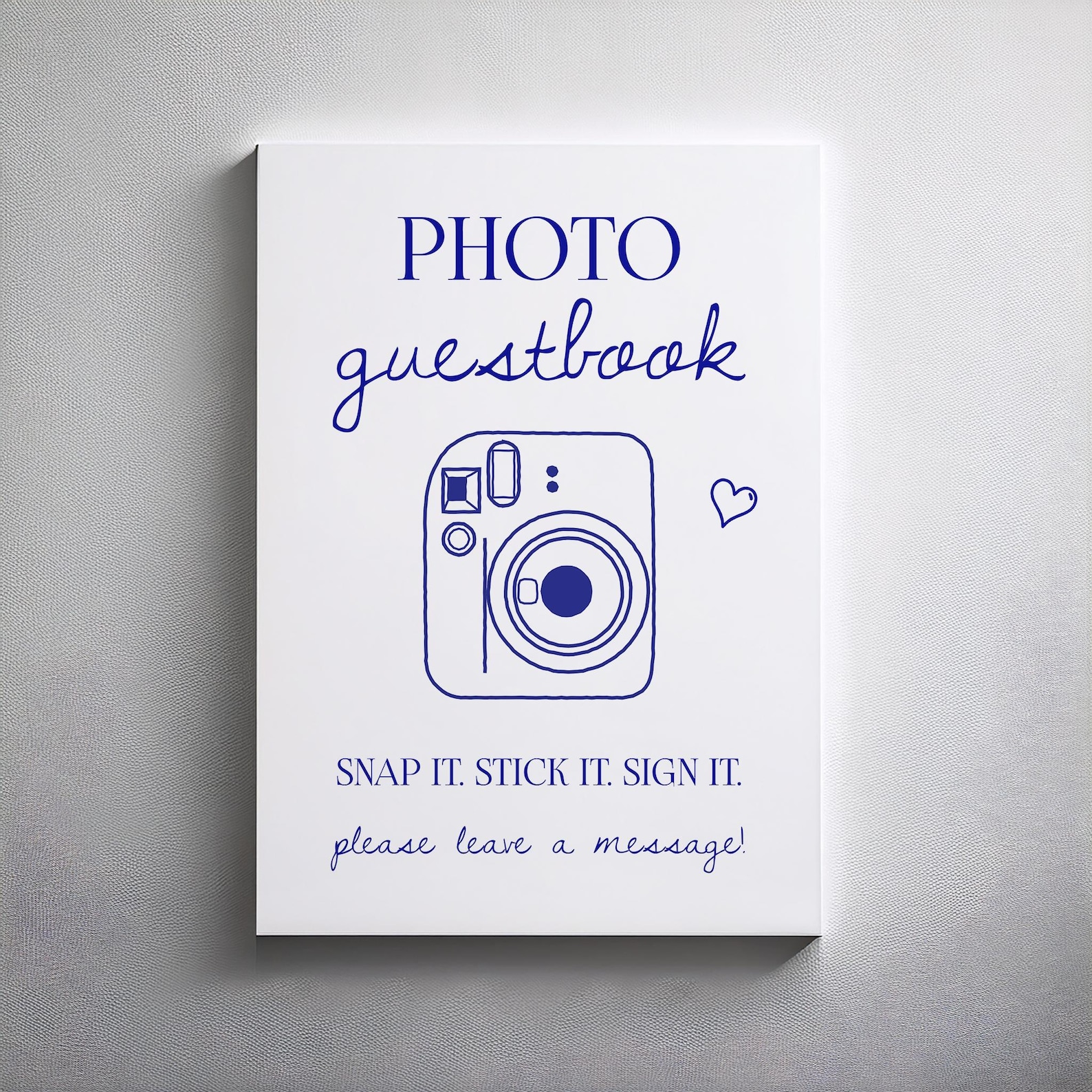 Polaroid Guest Book Sign Printable Wedding Photo Guestbook Template
