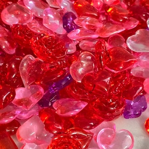 20 peças Mixed Assorted Heart Lips Rose Gems Acrílico Artesanato Fazendo DIY Tigela Vaso Enchimento Casamento Mesas Dia dos Namorados Fotografia Adereço Decoração