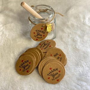 12 étiquettes unilatérales en papier brun de forme ronde, ronde, épaisse, lisse, artisanale
