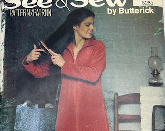 Vintage 70s See & Sew by Butterick 6288 Size Small Bust 31.5-32.5 Misses' Robe Sewing Pattern