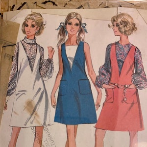 Vintage 1969 Size 10 Bust 32.5 McCall's 9374 Misses' Dress or Jumper and Blouse Sewing Pattern