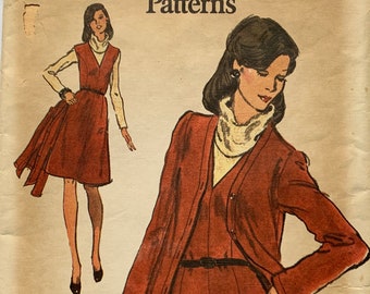 Vintage 1970s Very Easy Vogue 8675 Size 16-1/2 Bust 39 Half Size Jacket and Jumper Sewing Pattern