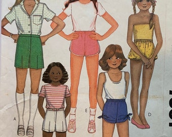 Vintage 1981 Girls' Size 10 McCall's 7561 Shorts Sewing Pattern