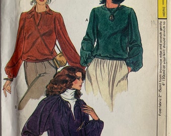 Vintage 70s Vogue 7230 Size 6 Bust 30.5 Misses' Tops Sewing Pattern for Knits