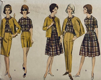 Vintage 60s Size 12 Bust 32” Vogue 6098 Coordinates: jacket, shirt, skirts, Bermudas and pants sewing pattern