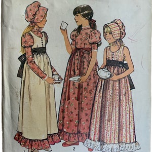 Vintage 1974 Girls Size 7 Breast 26 Simplicity 6371 Licensed Holly Hobbie Dress, Jumper and Bonnet Sewing Pattern
