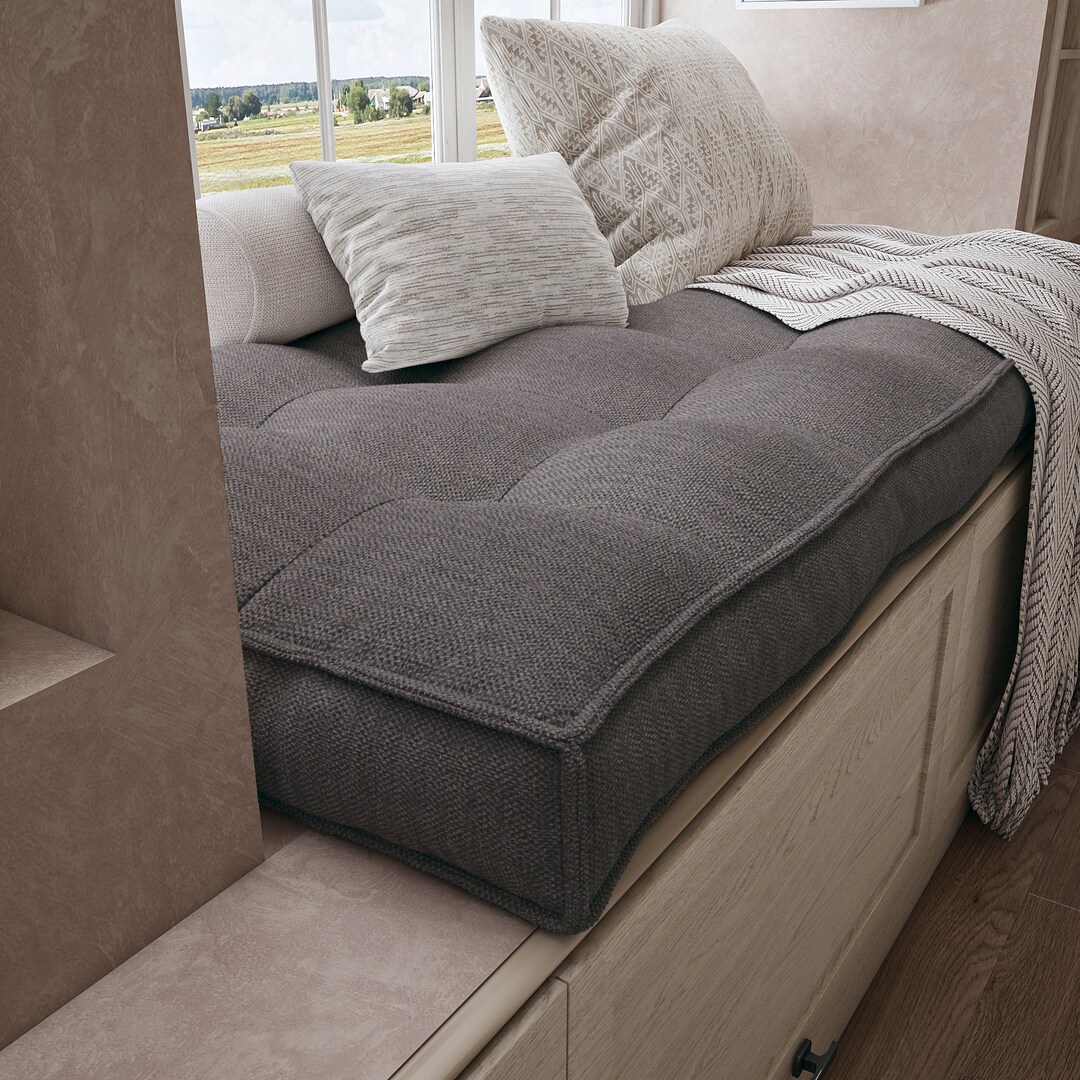 Custom Window Seat Cushion, Daybed Meditation Cushion, Custom Bench