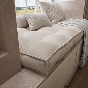 Add elegance to your seating with our Indoor Bench Cushion. Custom-made for a perfect fit, it combines plush comfort with a sleek design