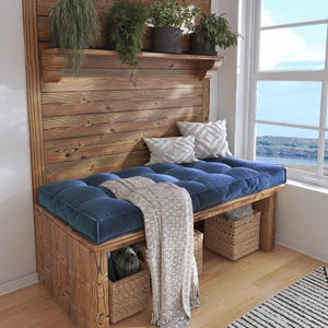Custom Washable Bench Cushion, Tufted Window Seat Cushion, Comfortable Yoga Cushion