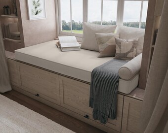 Custom Linen Window Bench Cushion Washable Reading Nook Cushion