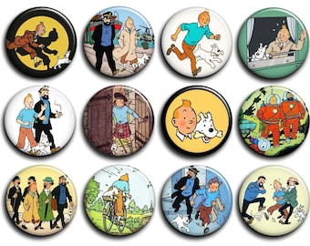 TINTIN ~ pinback button or magnet ~ 1.5 Inch 38mm
