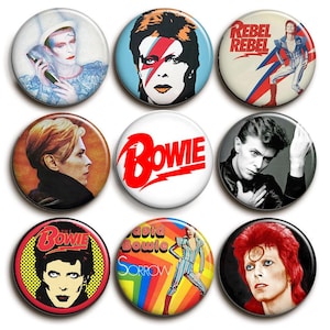 DAVID BOWIE ~ nålsknapp eller magnet ~ 3,8 cm 38 mm
