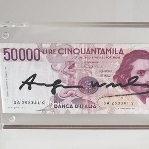 Andy Warhol – 50.000 lire Banknote handsigniert
