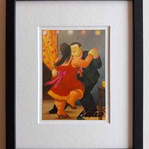 Fernando Botero – Tänzer – gerahmte und signierte Kunstkarte