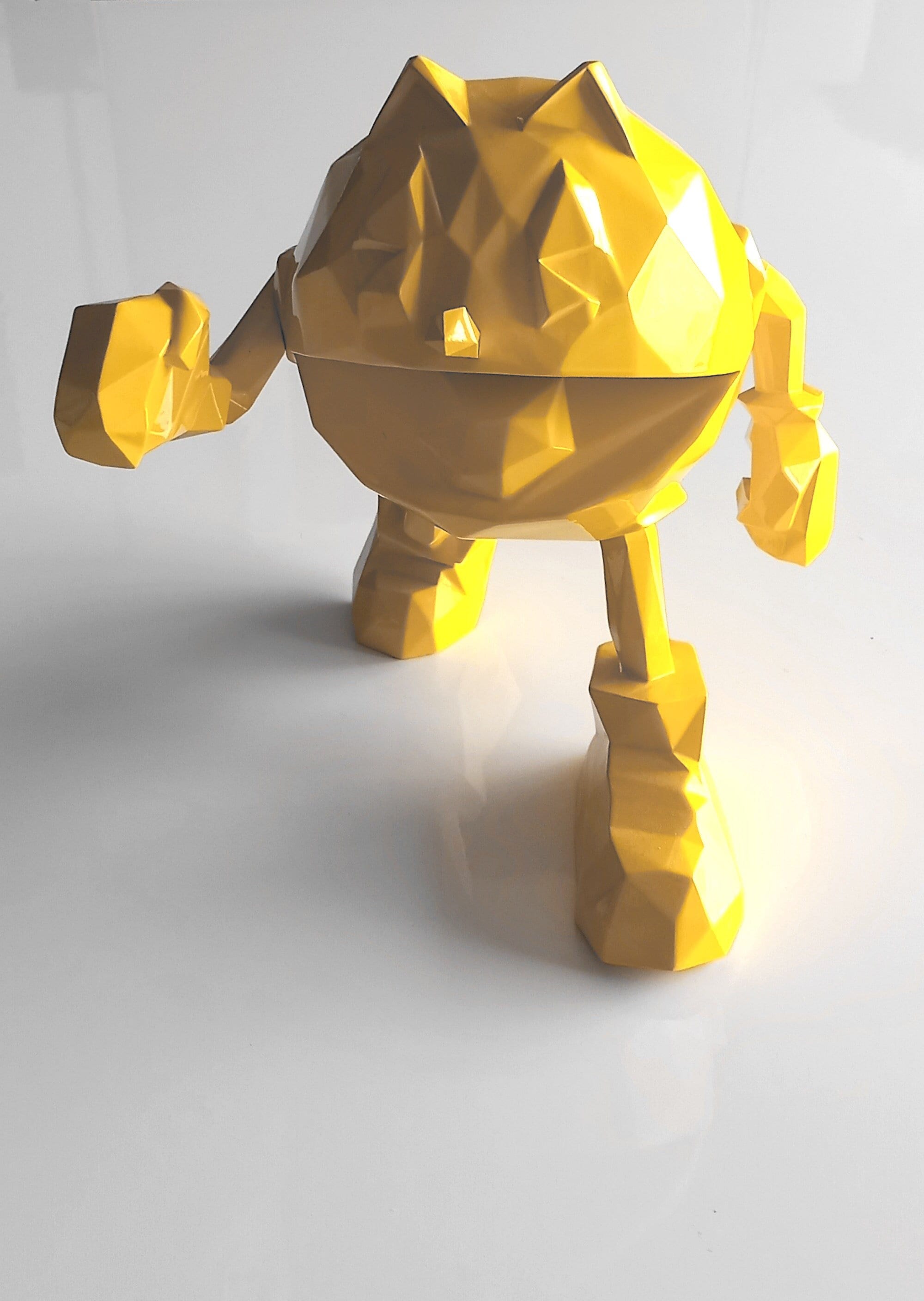 Statue Orlinski Pac Man Jaune En Résine - Collection Originale