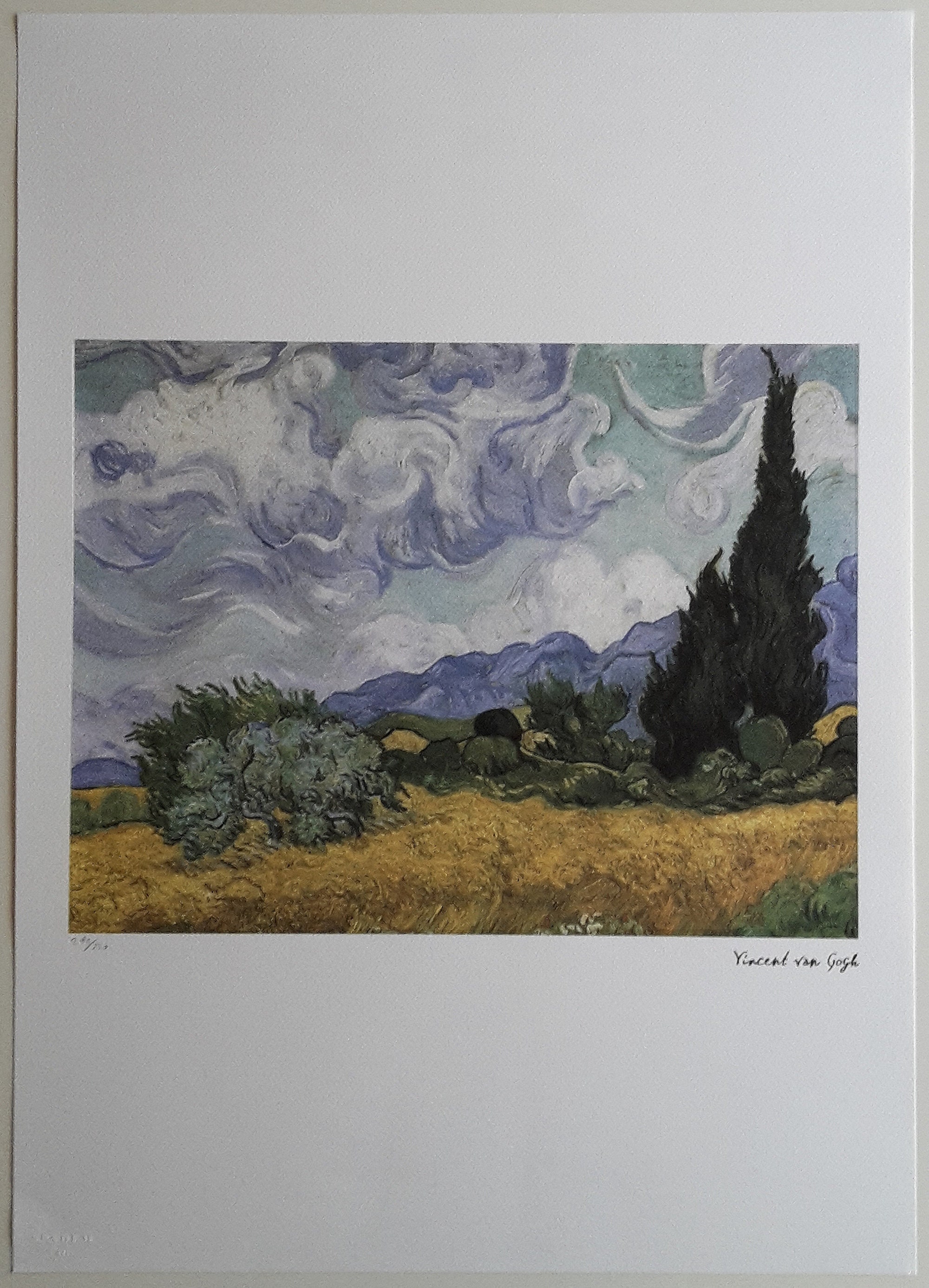 Vincent Van Gogh Museum Lithograph From A Painting COA Signed Op Edvard Munch