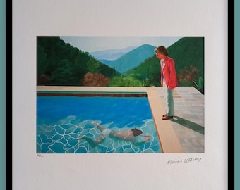 David Hockney – Lithographie Portrait of an Artist – gerahmt