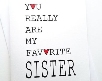 Favorite Sister Card - Birthday