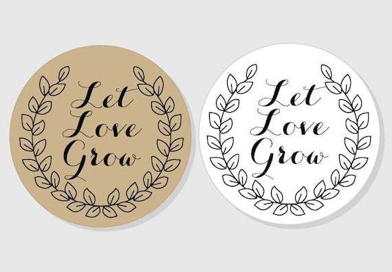 2INCH BOX WHITE WEDDING SEEDS BOX PERSONALISED STICKERS LET LOVE GROW