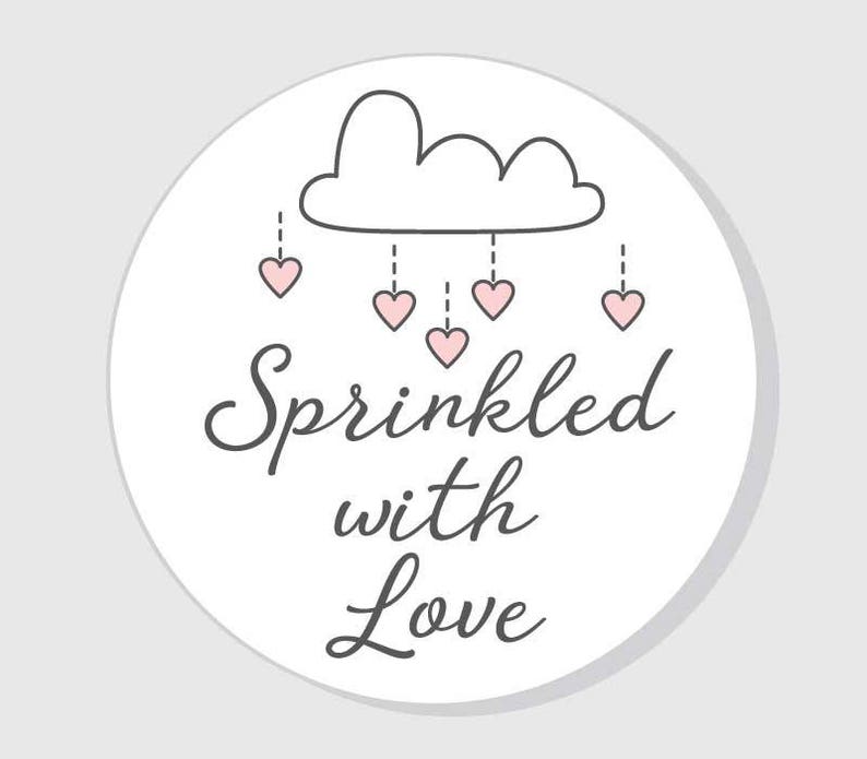 Sprinkled With Love Baby Sprinkle Shower Stickers Pink Girl Etsy