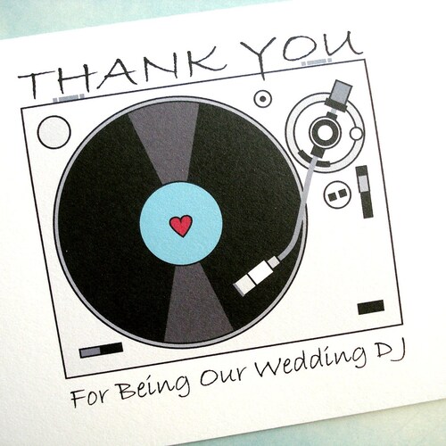 Wedding DJ Thank You Card Etsy