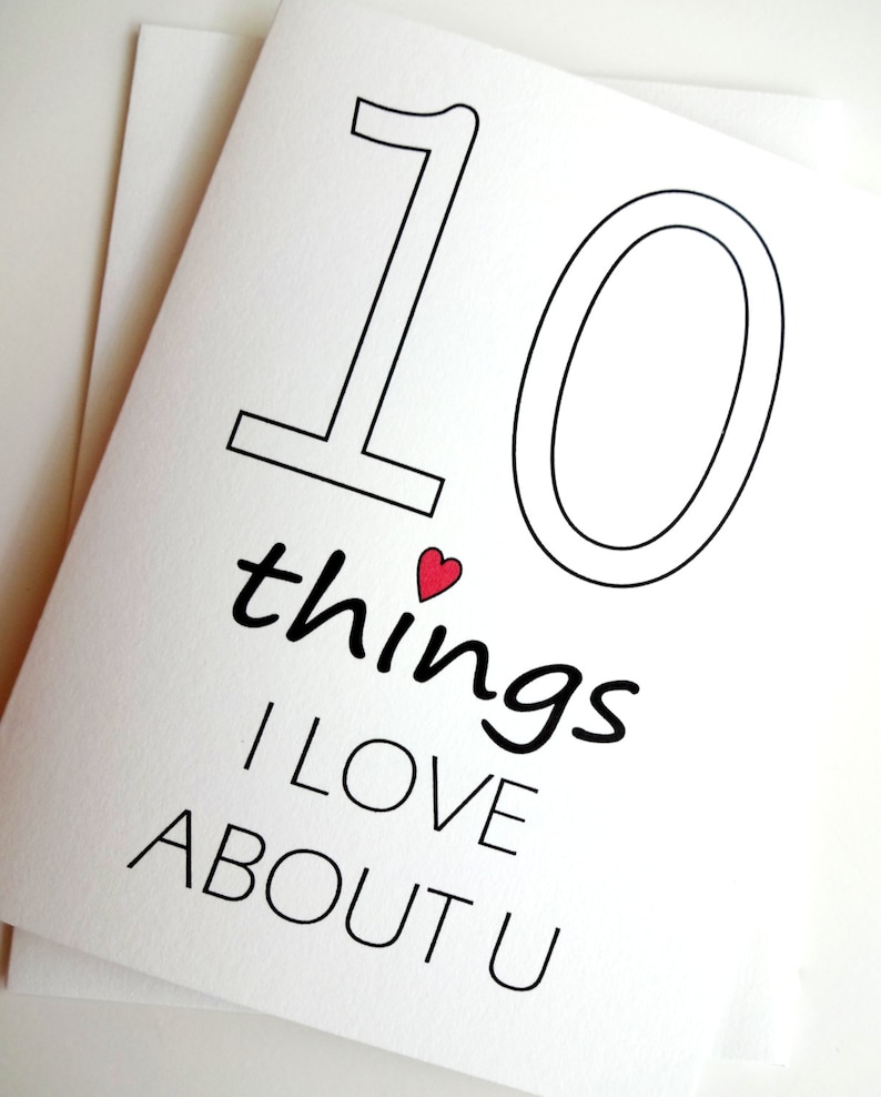 10 Dinge die ich an dir Liebe Karte Jubiläum Etsy.de