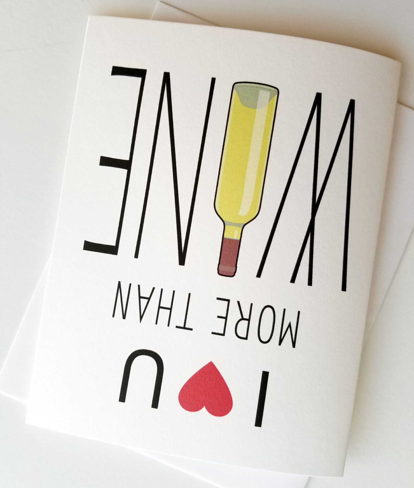 Wine Card I Love You More Than Wine Anniversary Birthday | Etsy