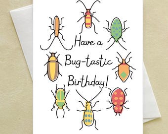 Carte d'anniversaire insecte - anniversaire insecte fantastique - entomologiste - amateur d'insectes