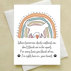 Cat Sympathy Card  - when tomorrow starts greeting card