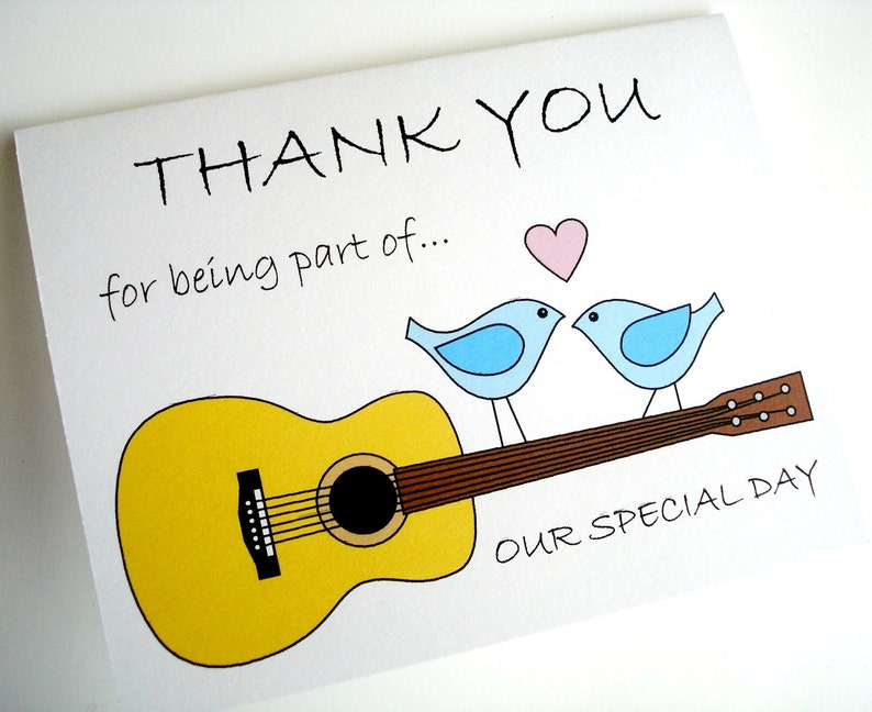 Wedding Musician Thank You Card Etsy