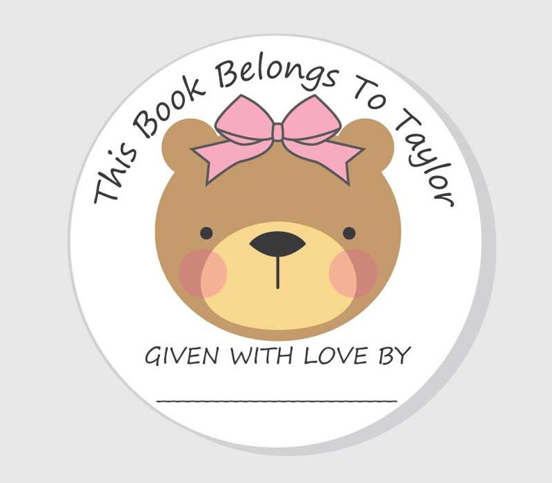 Bear Bookplate Stickers Personalized This Book Belongs to Etsy