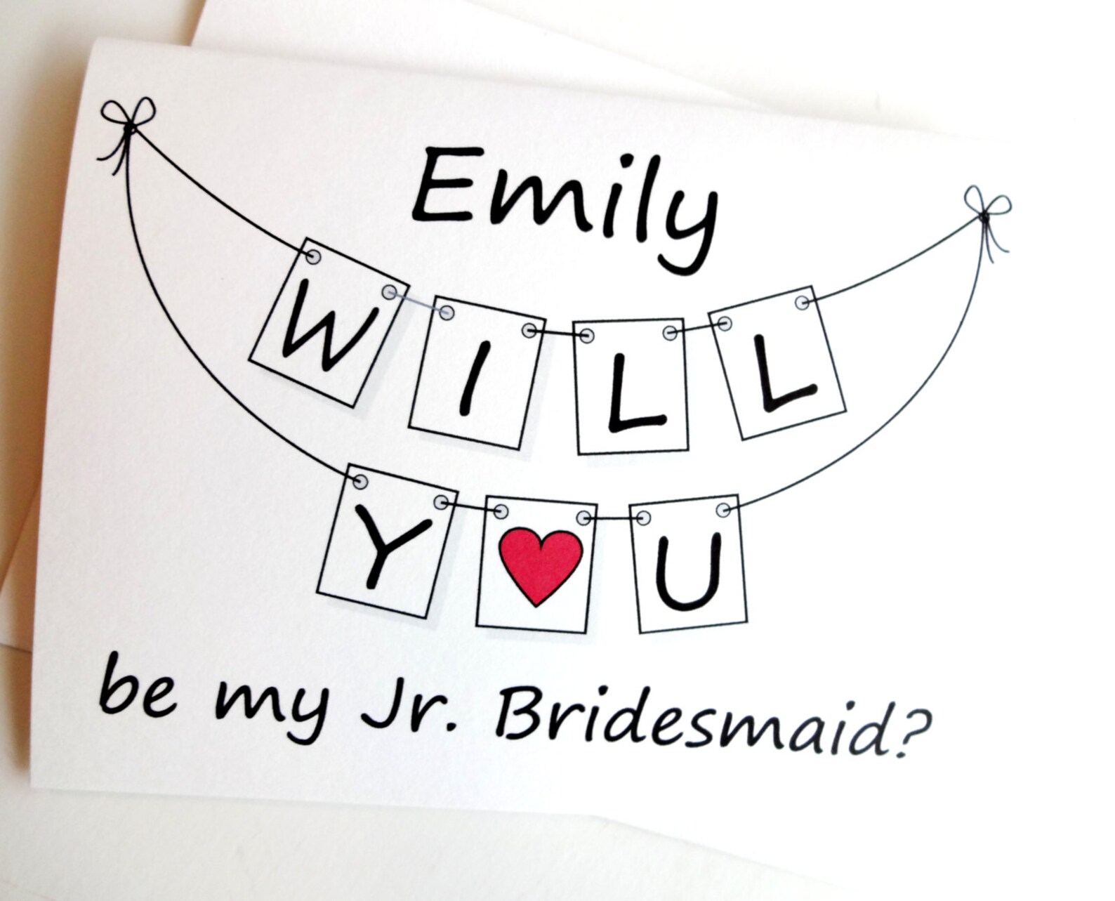 Will You Be My Jr. Bridesmaid Card Personalized Pennant Etsy