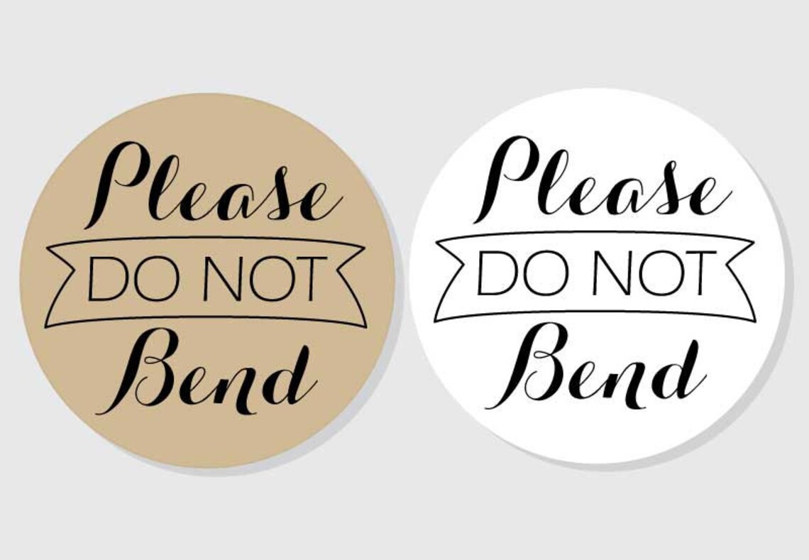 Please Do Not Bend Stickers Do Not Bend Sticker Kraft & Etsy