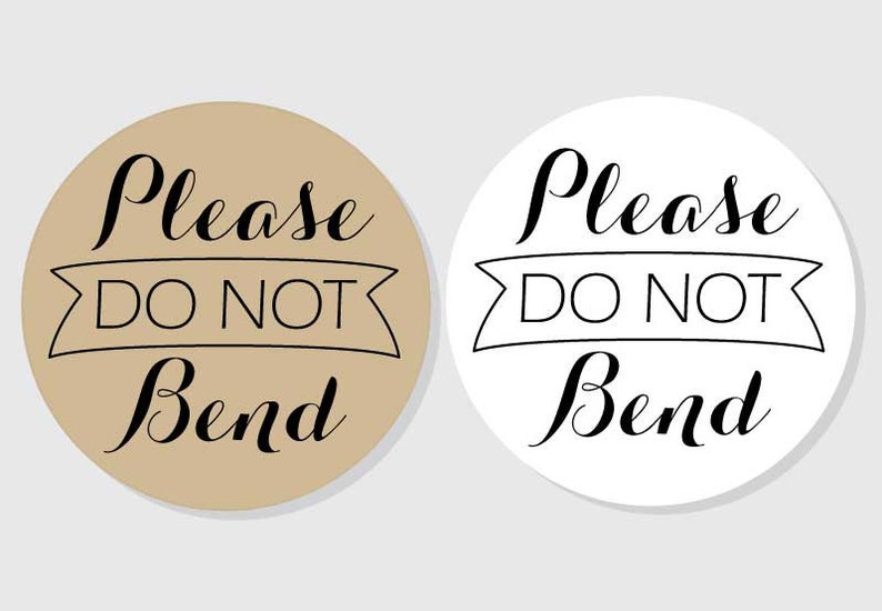 Please Do Not Bend Stickers Do Not Bend Sticker Kraft &amp; - Etsy