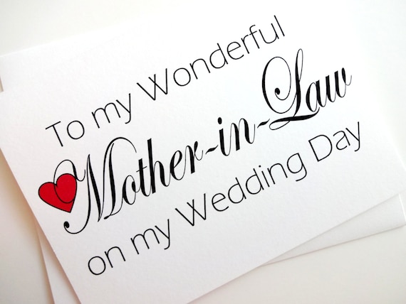 Items similar to Wedding Thank You for Mother-in-Law Card on Etsy