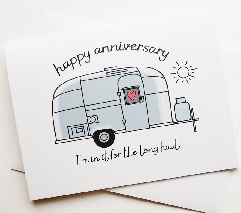 Airstream Trailer Love Card  Happy Anniversary  Camp  image 1