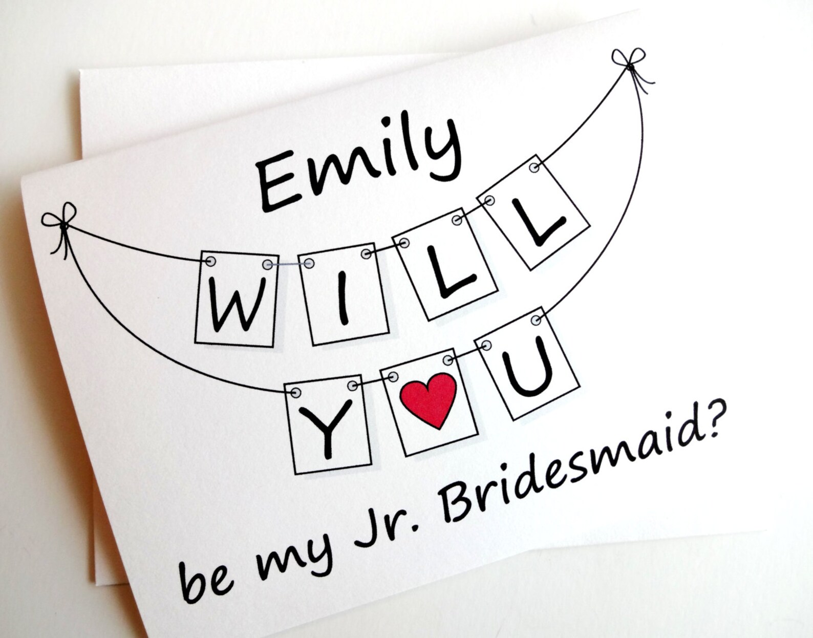 Will You Be My Jr. Bridesmaid Card Personalized Pennant Etsy