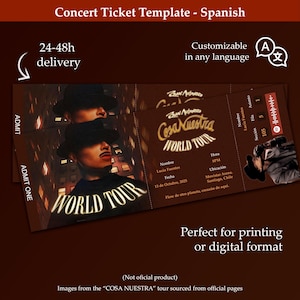 Rauw Alejandro Concert Ticket – Personalized Tour Souvenir | Custom Downloadable Entry Stub (Cosa Nuestra 2025)
