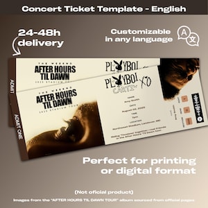 The Weeknd x Playboi Carti Concert Ticket – Personalized Tour Souvenir | Custom Downloadable Entry Stub (After Hours Til Dawn Tour 2025)