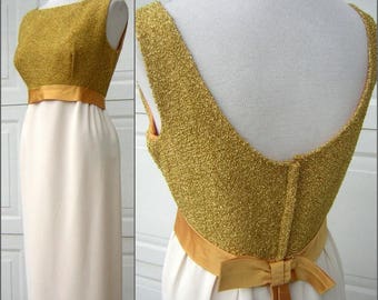 Vintage 60s Gold Party Dress Shimmery Classy Bust 40" Perfect for New Years or Christmas
