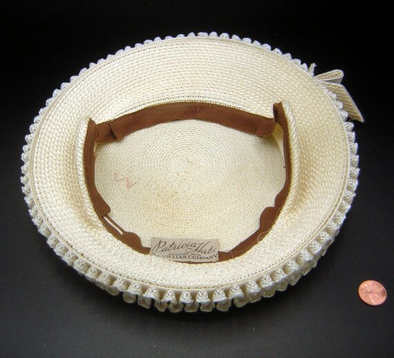 Vintage Hat Saucer Style with Ribbon Candy Trim -… - image 2