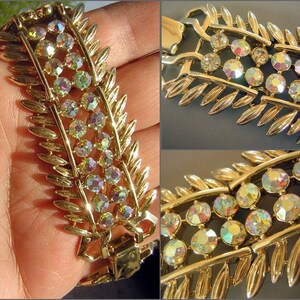 Vintage cocktailarmband met strassteentjes, ondertekend BSK Big Chunky Bling Statement