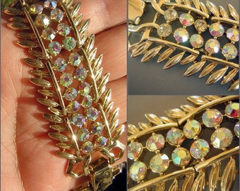 Vintage Rhinestone Cocktail Bracelet Signed BSK Big Chunky Bling Statement