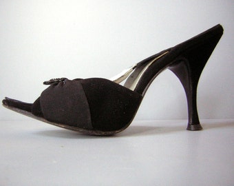 Vintage 50s Springolator High Heels Shoes Bewitching Black - Come Dance with Me