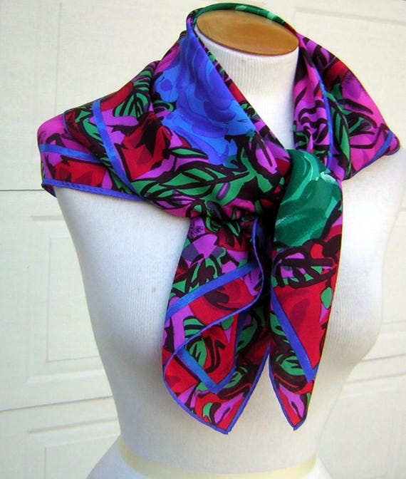 Scares Gift Vintage Albert Nipon Silk Scarf - Ric… - image 7