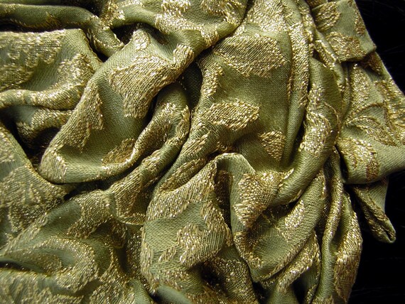 Vintage Hat Green Gold Brocade - Brainiac Flapper… - image 5